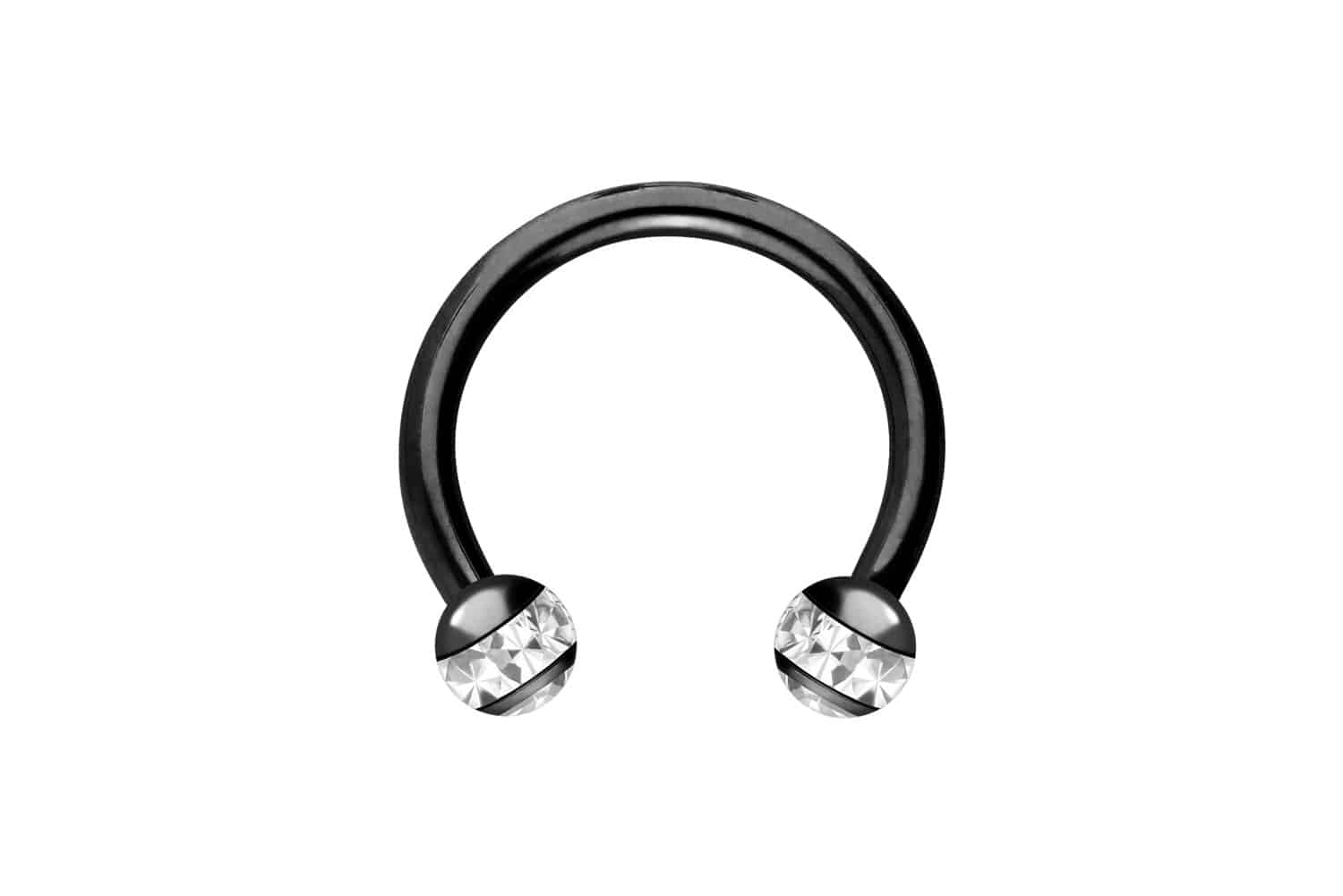 Chirurgenstahl Hufeisenring Piercing EPOXY-RING-KUGELN + KRISTALLE